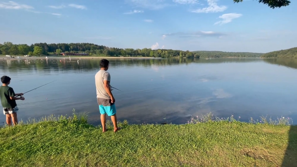 fishing at Lake Taghkani State Park