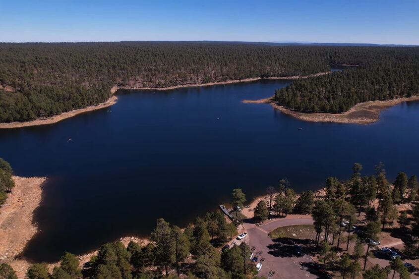 Willow Springs Lake drone view