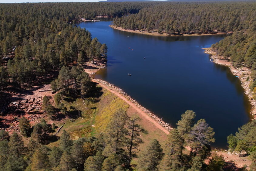 Woods Canyon Lake drone           view