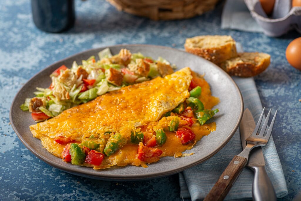 Egg omelette with peppers