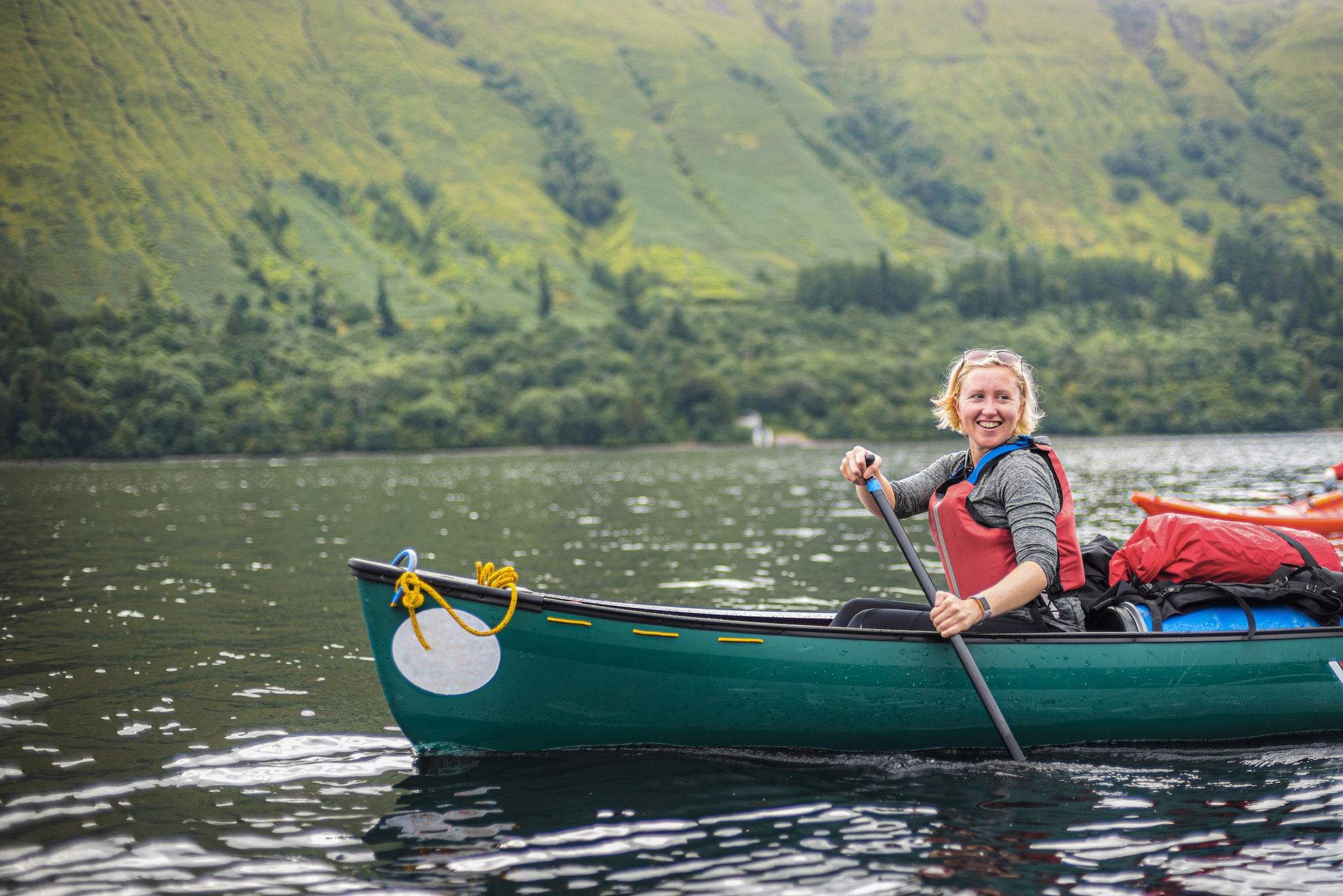 Canoeing Loch Lochy, part of the Caledonian Canal, Fort William, Scottish Highlands, Scotland, Unite