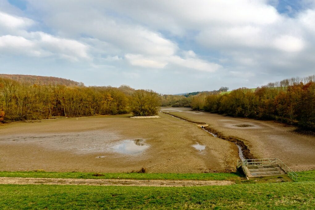 Drained Lake - water drained for Dam repairs