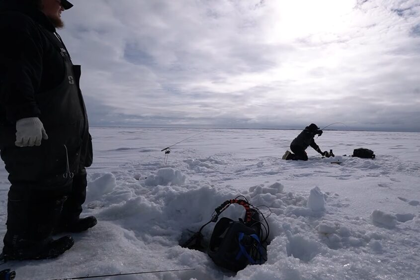 Lake Winnipeg ice fishing