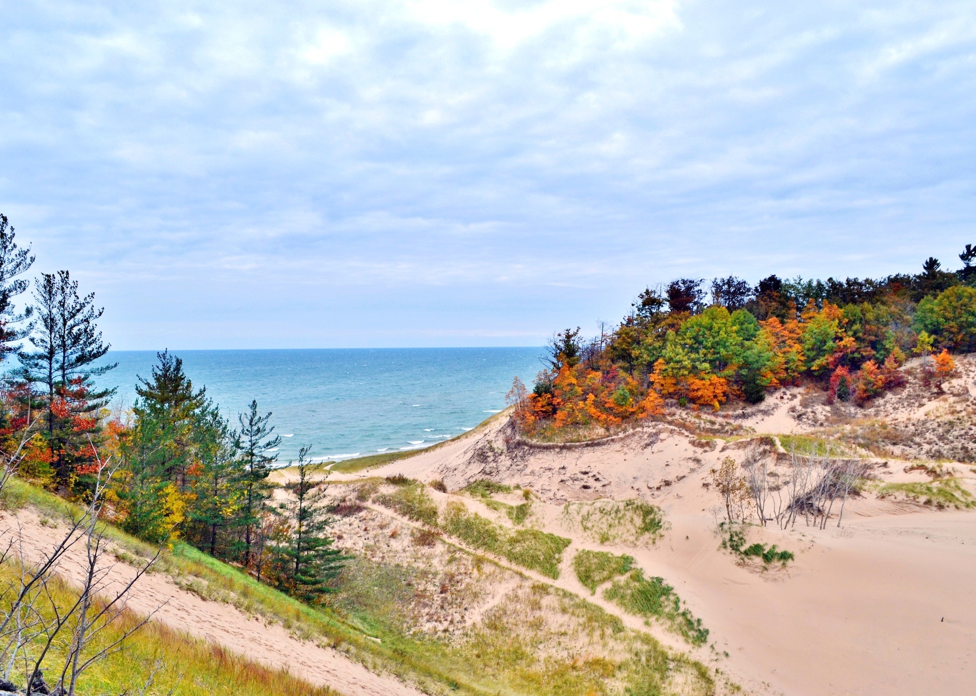 Sand dunes on Lake Michigan in the Fall