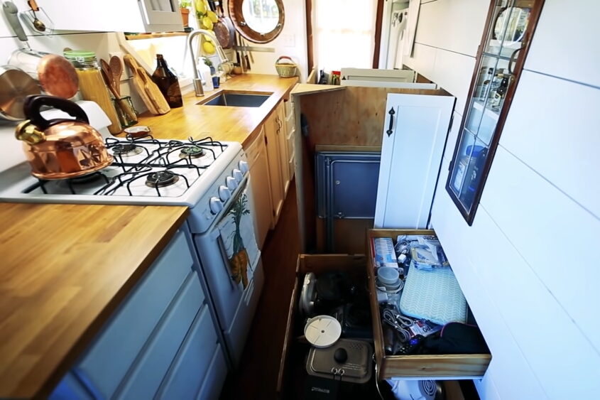 small storage on houseboat