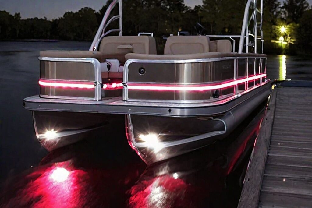 LED light on pontoon