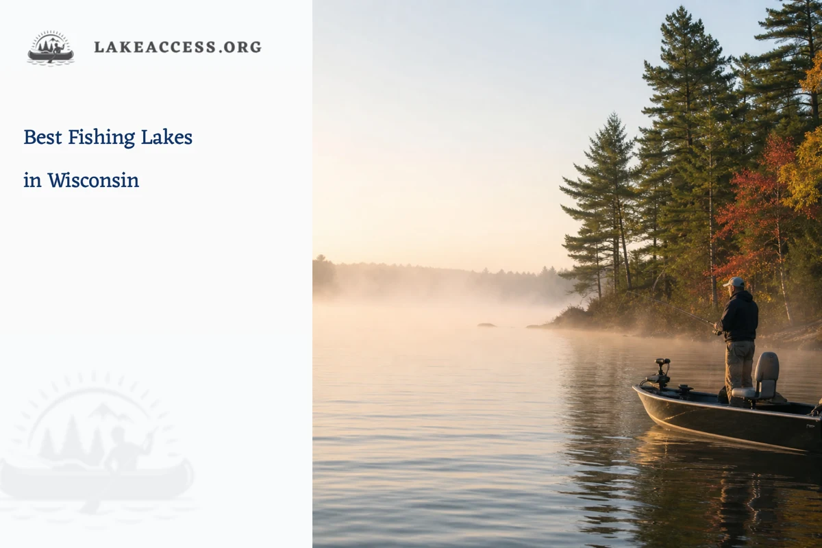 Representative angler fishing from a small boat on a misty northern lake.